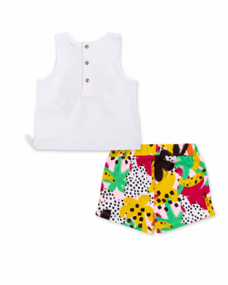 Conjunto de malha branca de menina Banana Records