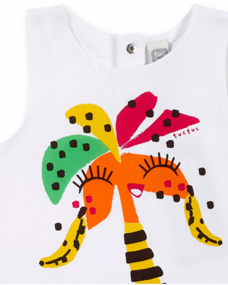 Conjunto de malha branca de menina Banana Records