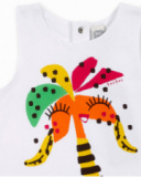 Conjunto de malha branca de menina Banana Records