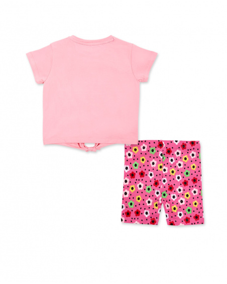Conjunto de malha rosa para menina Creamy Ice