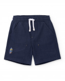 Bermuda de malha azul marinho para menino Coleção Sons Of Fun
