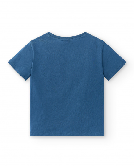 T-shirt de malha azul marinho para menino Coleção Sons Of Fun