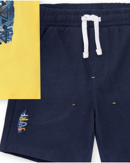 Conjunto de malha azul amarelo menino Coleção Sons Of Fun