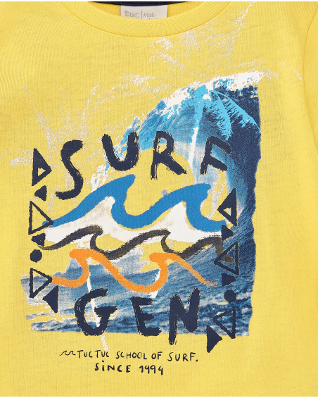 Conjunto de malha azul amarelo menino Coleção Sons Of Fun