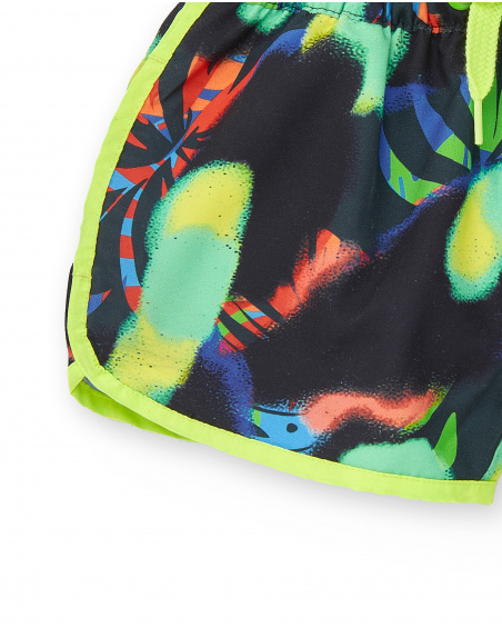 Bermudas pretas de menino Coleção Savage Spirit