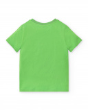 T-shirt verde de menino em malha Coleção Savage Spirit