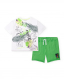 Conjunto de malha verde branco de menino Coleção Savage Spirit