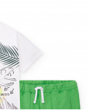 Conjunto de malha verde branco de menino Coleção Savage Spirit