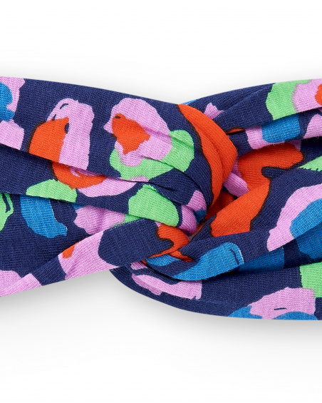 Tiara de menina em malha azul marinho Coleção Rockin The Jungle