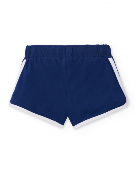 Shorts de malha azul marinho para menina Coleção Rockin The