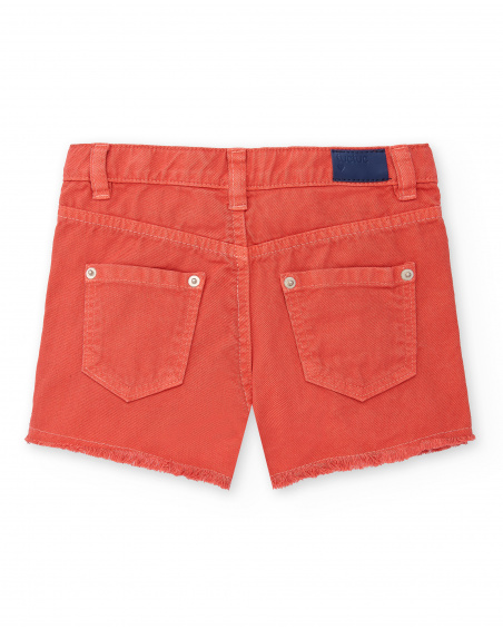 Shorts jeans vermelhos de menina Coleção Rockin The Jungle