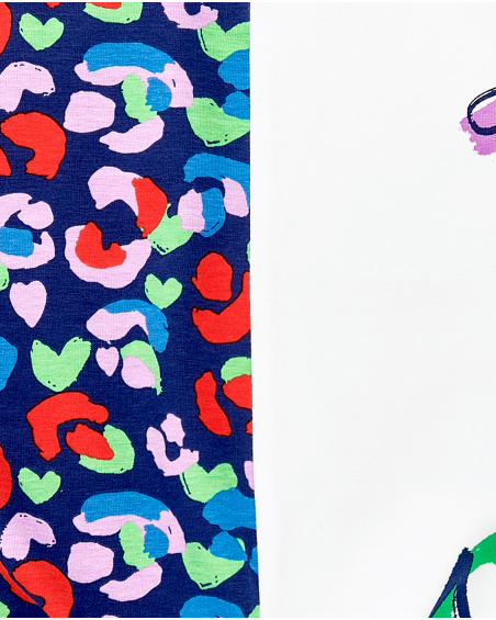 T-shirt de menina em malha branca com nós Coleção Rockin The