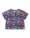 T-shirt de malha com estampa animal para menina Coleção Rockin