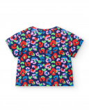 T-shirt de malha com estampa animal para menina Coleção Rockin