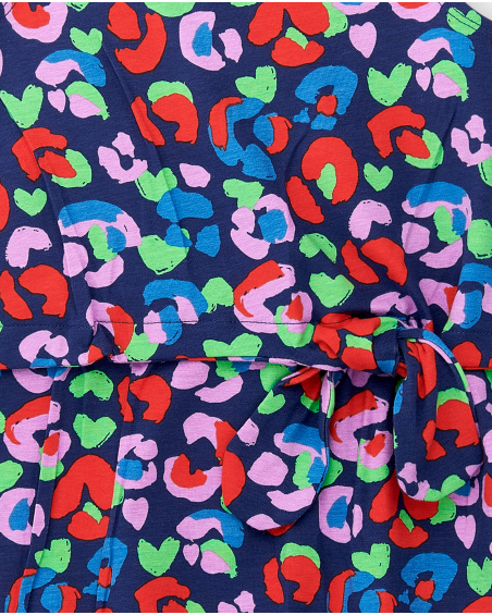 Vestido de menina em tricô com estampa animal Coleção Rockin