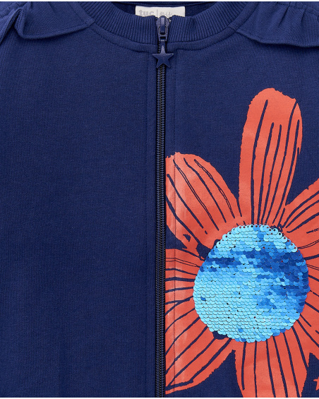 Casaco de pelúcia azul marinho para menina Coleção Rockin The