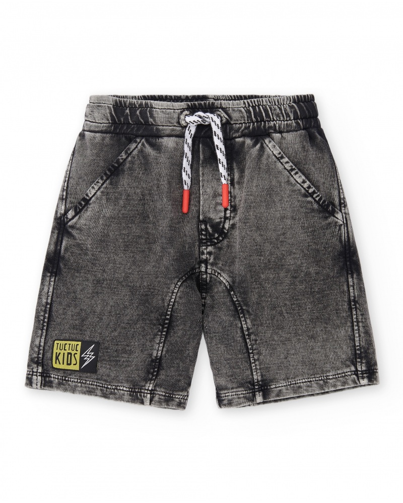 Bermudas de menino em pelúcia cinza Coleção Race Car