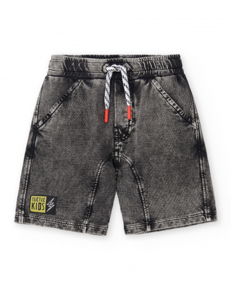 Bermudas de menino em pelúcia cinza Coleção Race Car