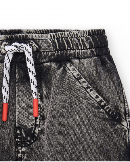 Bermudas de menino em pelúcia cinza Coleção Race Car