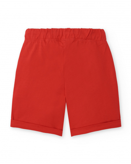 Bermudas de menino em malha vermelha Coleção Race Car