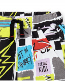 Bermuda masculina de malha preta estampada Coleção Race Car