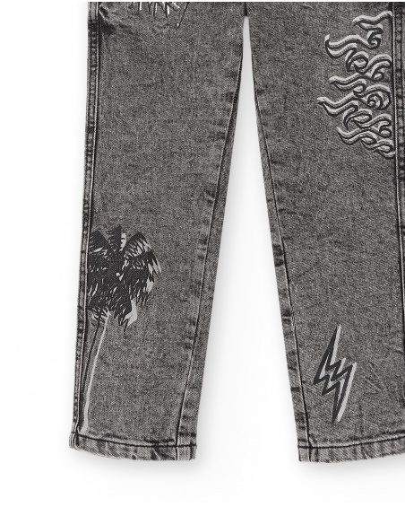 Calça jeans cinza menino Coleção Race Car