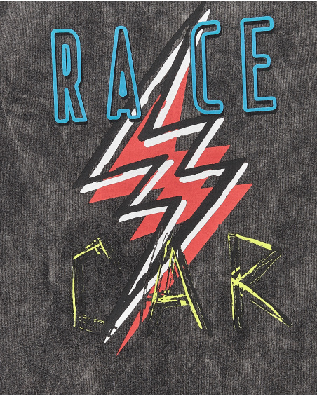 T-shirt de menino em malha cinzenta Coleção Race Car
