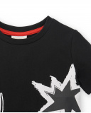 T-shirt preta de menino em malha Coleção Race Car