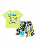 Conjunto de malha verde menino Coleção Race Car