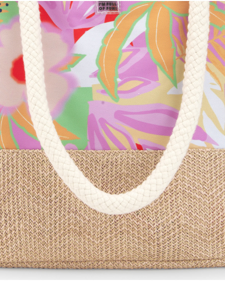 Bolsa de ráfia estampada de menina Coleção Paradise Beach