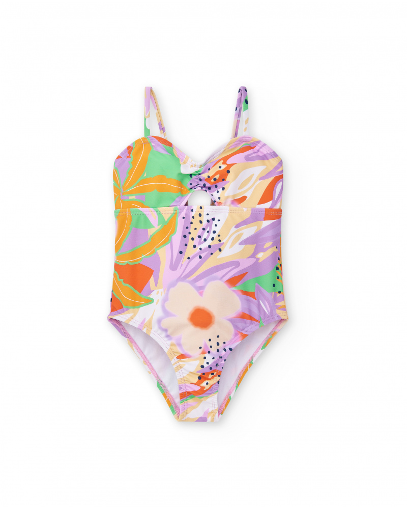 Fato de banho lilás de menina Coleção Paradise Beach