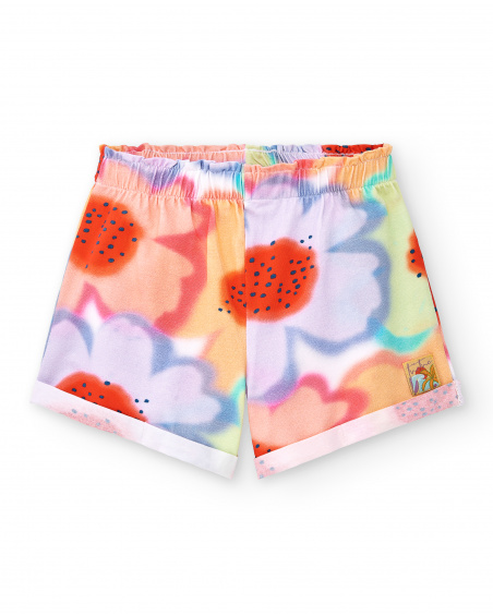 Shorts de malha branca de menina Coleção Paradise Beach