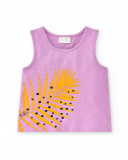T-shirt lilas de menina em malha Coleção Paradise Beach