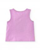 T-shirt lilas de menina em malha Coleção Paradise Beach