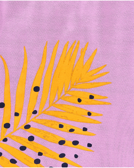 T-shirt lilas de menina em malha Coleção Paradise Beach