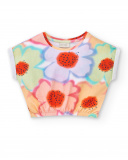 T-shirt de malha laranja menina Coleção Paradise Beach