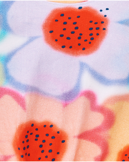 T-shirt de malha laranja menina Coleção Paradise Beach