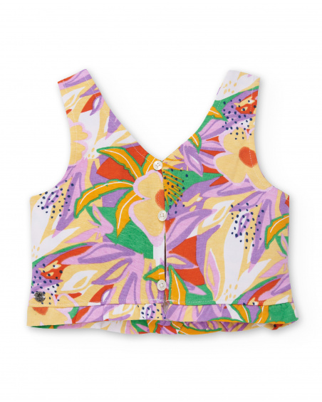 Camisola de malha lilás de menina Coleção Paradise Beach