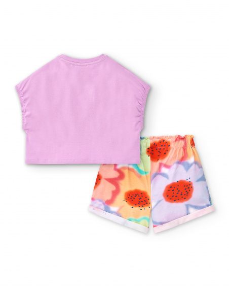 Conjunto tricot lilás de menina Coleção Paradise Beach