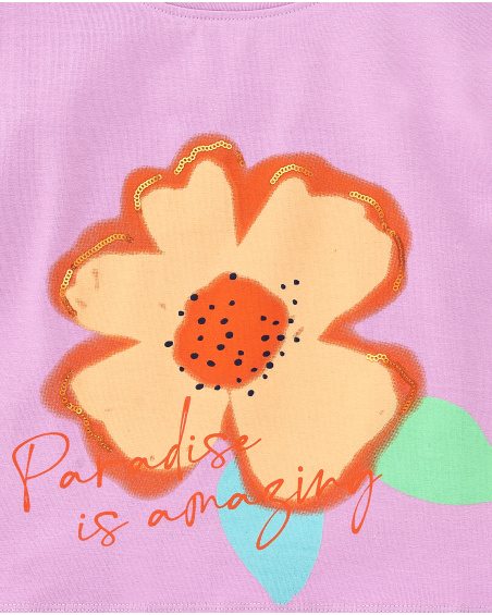 Conjunto tricot lilás de menina Coleção Paradise Beach