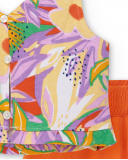 Conjunto de malha laranja de menina Coleção Paradise Beach