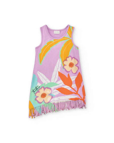 Vestido de malha lilás de menina Coleção Paradise Beach