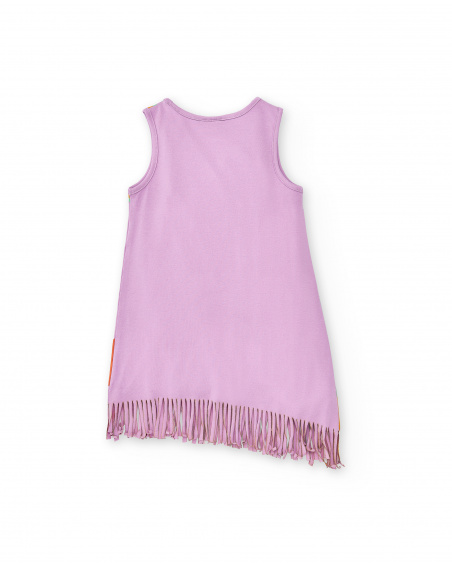 Vestido de malha lilás de menina Coleção Paradise Beach