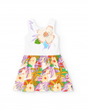 Vestido de malha branco lilás de menina Coleção Paradise Beach