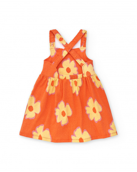 Vestido de malha laranja de menina Coleção Paradise Beach