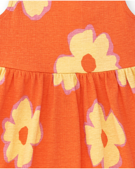 Vestido de malha laranja de menina Coleção Paradise Beach