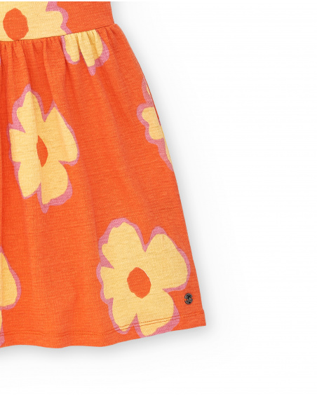 Vestido de malha laranja de menina Coleção Paradise Beach