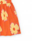 Vestido de malha laranja de menina Coleção Paradise Beach