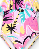 Fato de banho lilás com folhos de menina Coleção Flamingo Mood