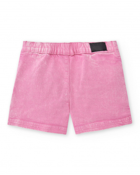 Shorts jeans rosa para menina. Coleção Flamingo Mood